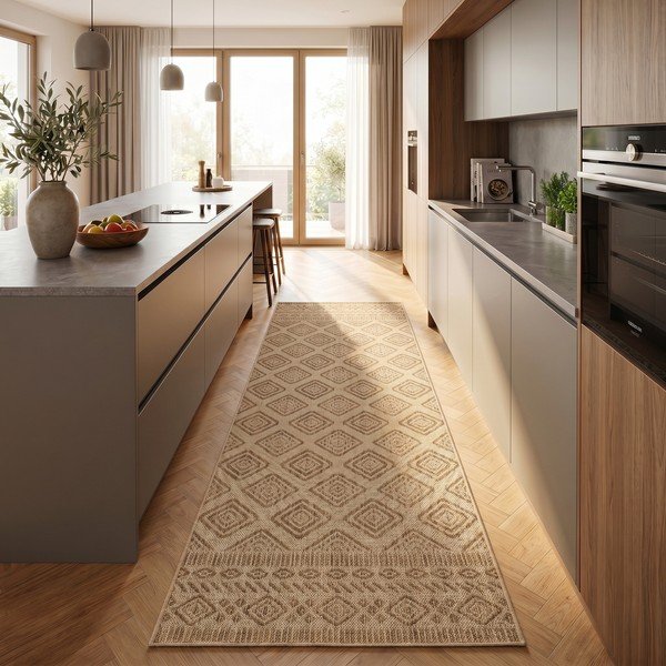 Bēšs iekštelpu un āra celiņa paklājs 80x250 cm Mira 1452 – Ayyildiz Carpets-image-1