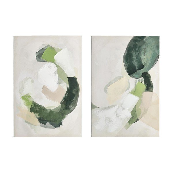 Gleznas (2 gab.) ar rokām krāsotiem elementiem ar rāmi/uz audekla 60x90 cm Crown – Bizzotto