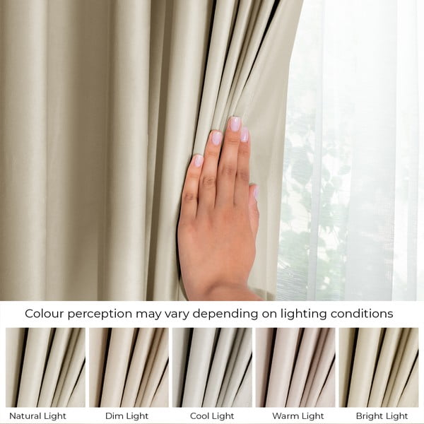 Brūns/bēšs samta daļēji gaismu necaurlaidīgs aizkars 140x270 cm Eyelets – Restilo-image-4