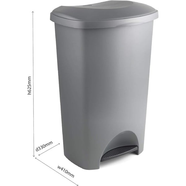 Melna plastmasas atkritumu tvertne ar pedāli 50 l – Addis-image-3