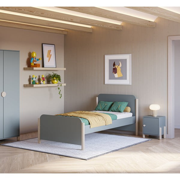 Dūmakaini zaļš priedes masīvkoka bērnu naktsskapītis Enola – Marckeric-image-1