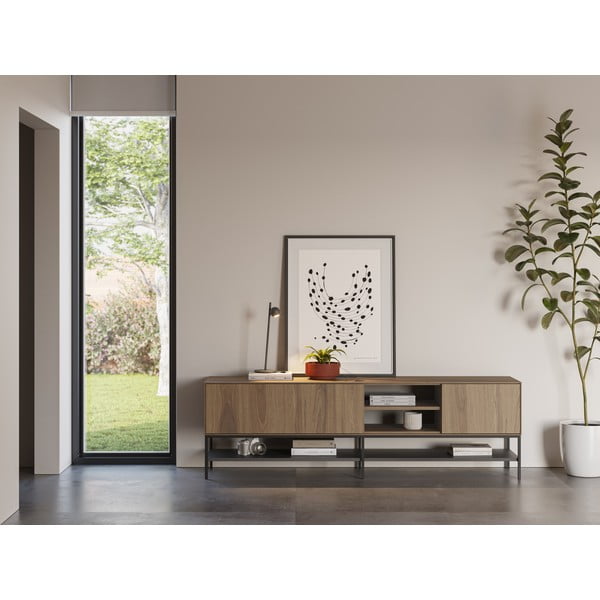 Dabīga toņa TV galdiņš ar ozolkoka imitāciju 180x55x35 cm Amira – Marckeric-image-1