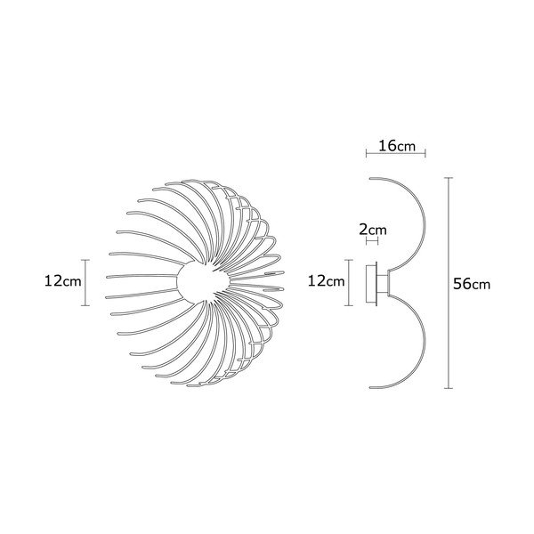 Melna sienas lampa Opviq lights Aspendos, ø 56 cm-image-3