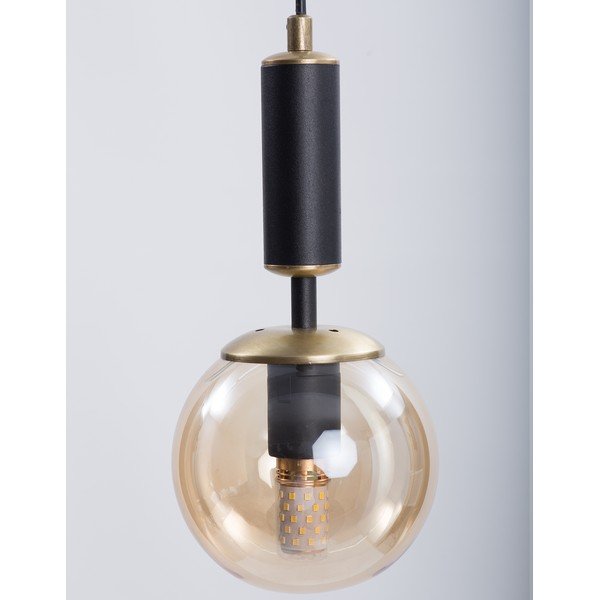 Dzeltena/melna piekaramā lampa ar stikla abažūru ø 15 cm Hector – Squid Lighting-image-1