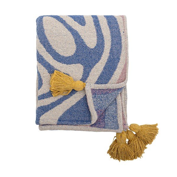 Zils pleds no kokvilnas maisījuma 130x160 cm Arlie – Bloomingville