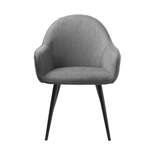 Pelēks polsterēts ēdamistabas krēsls ar roku balstiem Minto – Unique Furniture-image-3