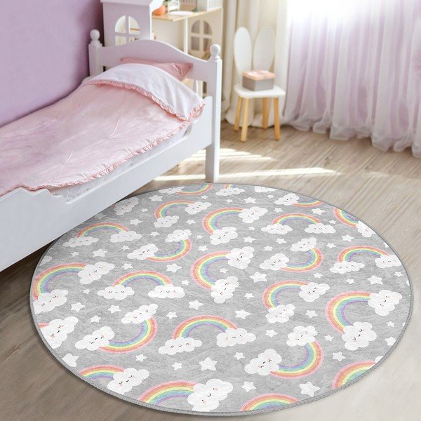 Pelēks bērnu paklājs ø 120 cm Comfort – Mila Home-image-1