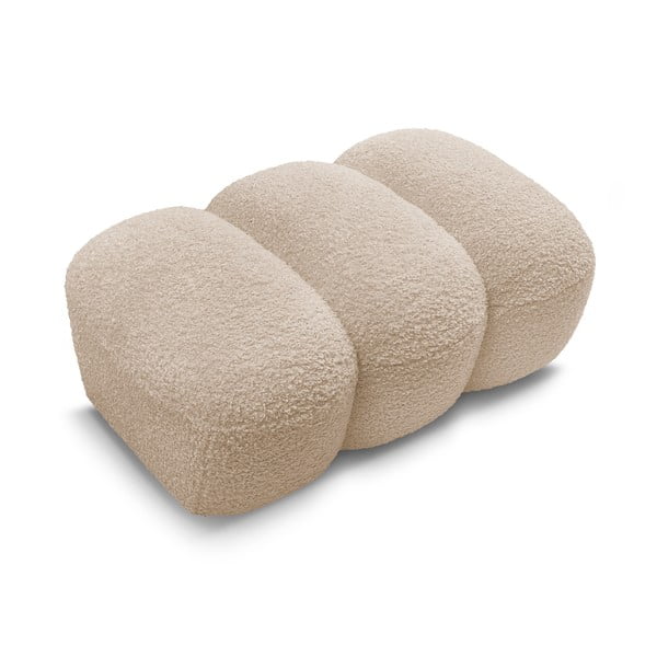 Bēšs kāju soliņš no buklē auduma Hippolyte – Bobochic Paris-image-4