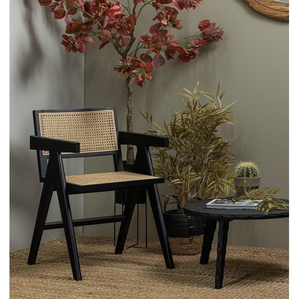 Melns priedes masīvkoka pusdienu krēsls Gunn – WOOOD-image-1