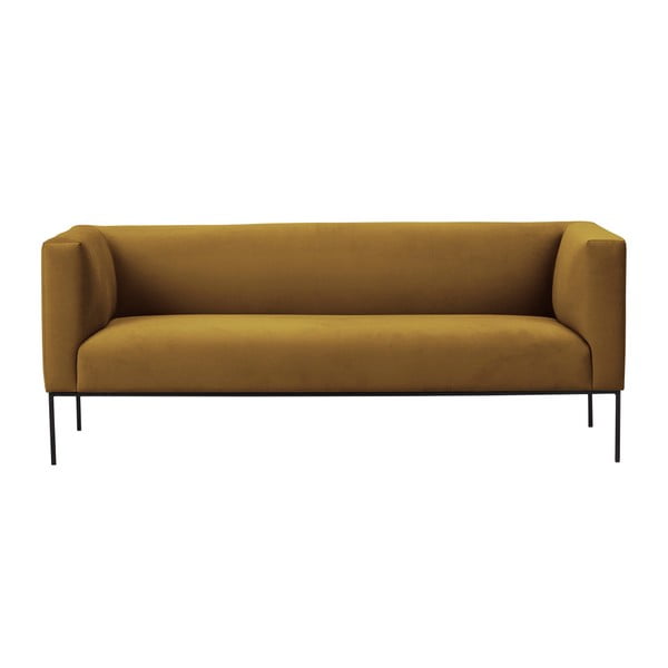Dzeltens samta dīvāns Windsor & Co Sofas Neptune, 195 cm