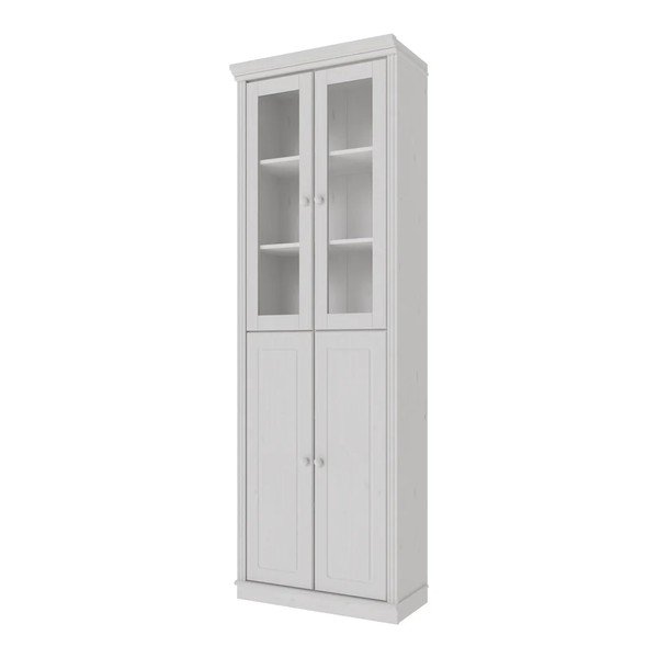 Balta priedes masīvkoka vitrīna 74x223x37 cm Anita – Støraa-image-2