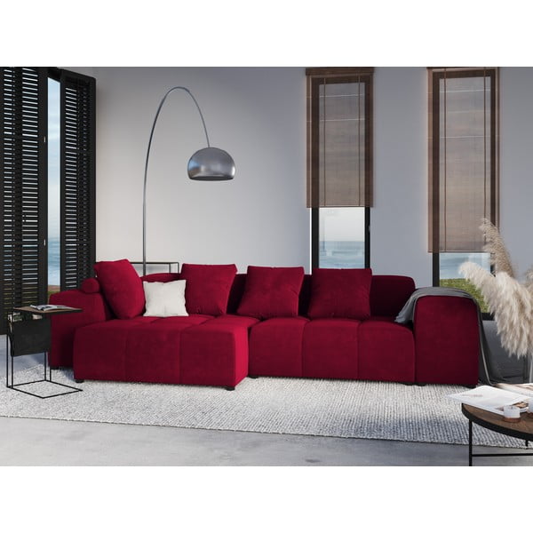 Sarkans samta spilvens modulārajam dīvānam Rome Velvet – Cosmopolitan Design -image-4