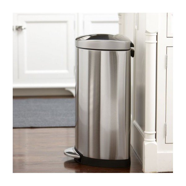 Sudraba matēts pedāļu grozs simplehuman, 40 l-image-1