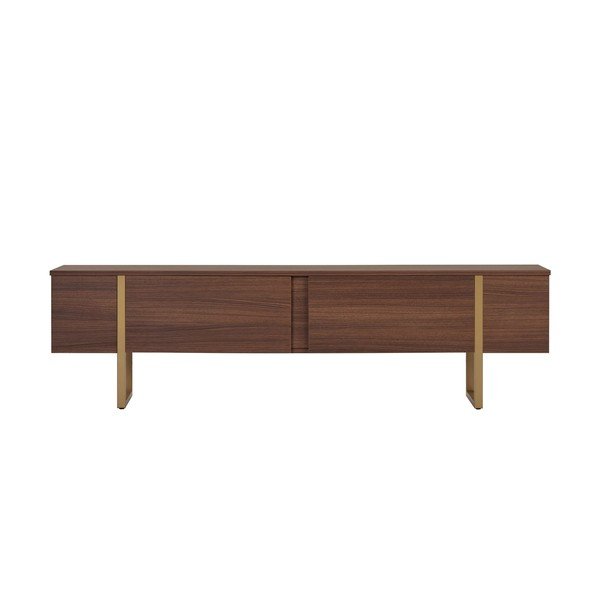 Tumša dabīga toņa TV galdiņš ar riekstkoka imitāciju 180x50x30 cm Onera – Kalune Design-image-4