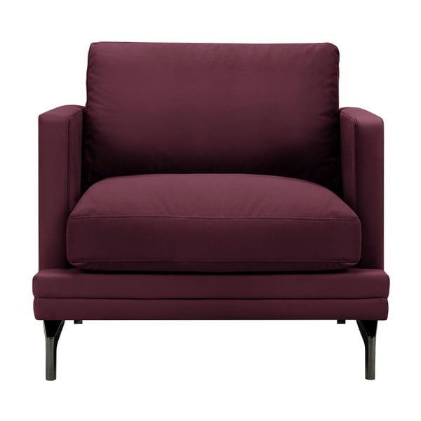 Bordo sarkans krēsls ar melnu kāju balstu Windsor & Co Sofas Jupiter