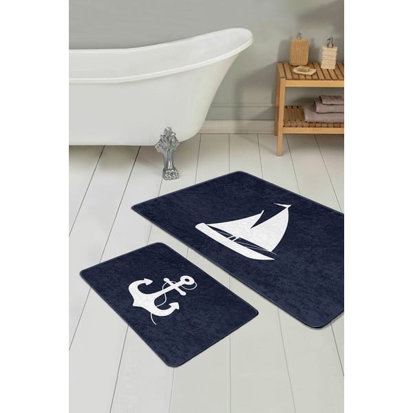 Tumši zili vannas istabas paklājiņi (2 gab.) 60x100 cm – Mila Home-image-2