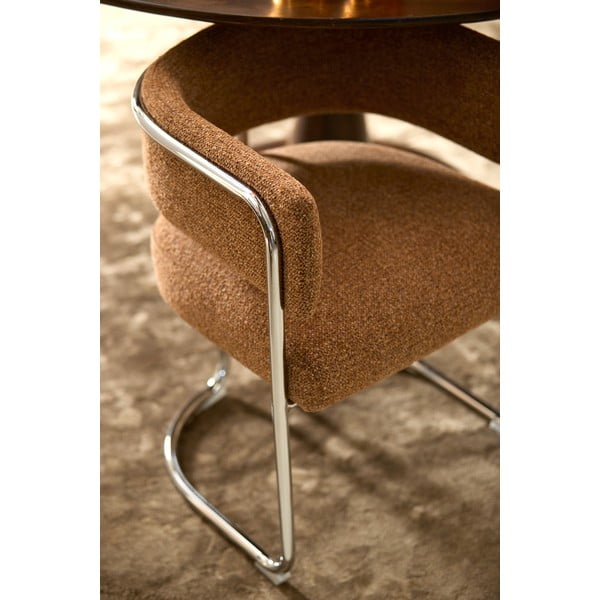 Brūns metāla ēdamistabas krēsls ar roku balstiem Adante – Light & Living-image-1