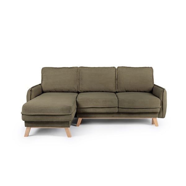 Zaļš velveta salokāms stūra dīvāns (ar maināmu stūri) Tori – Bonami Selection