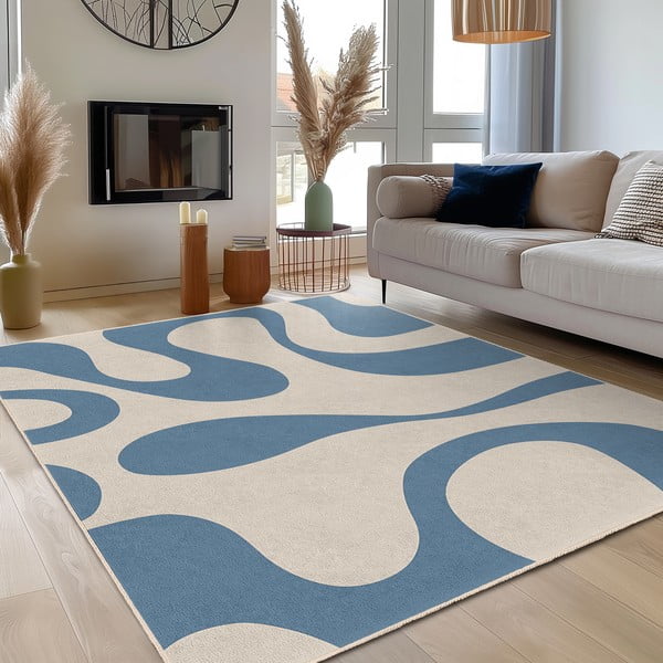 Zils mazgājams paklājs 120x180 cm Blue Latte – Mila Home-image-3