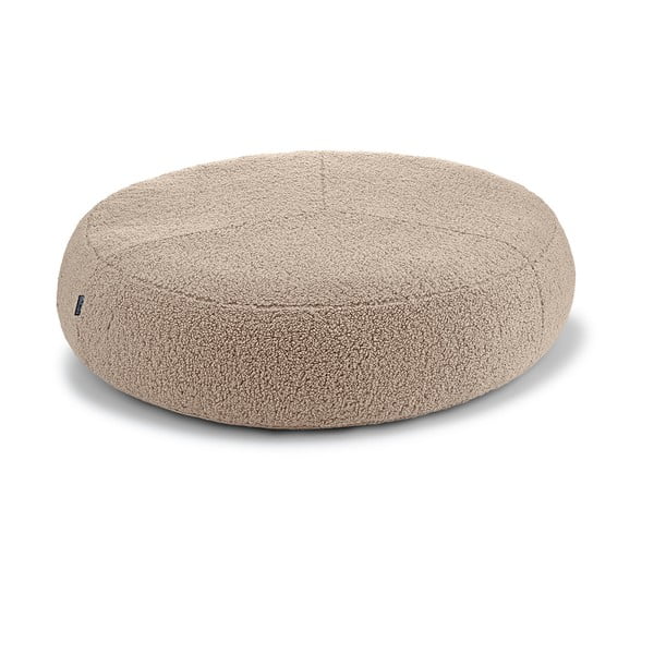 Bēša buklē mājdzīvnieku gulta suņiem ø 90 cm Senso Pouffe Greige M/L – MiaCara