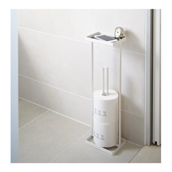 Balts tualetes papīra dozators ar plauktu YAMAZAKI Tower-image-1