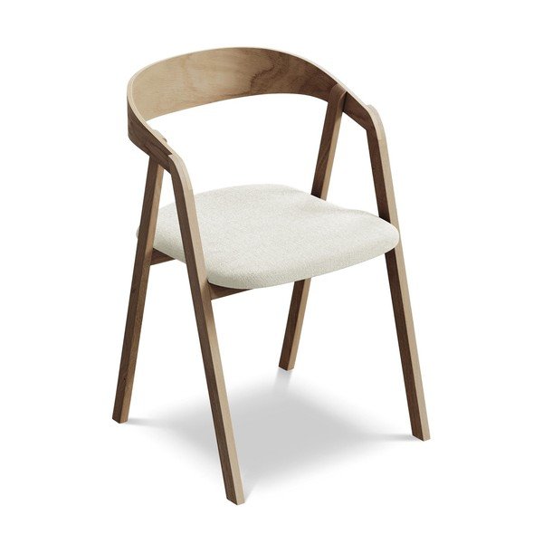 Krēmkrāsas masīvkoka ēdamistabas krēsls Erika – Makamii