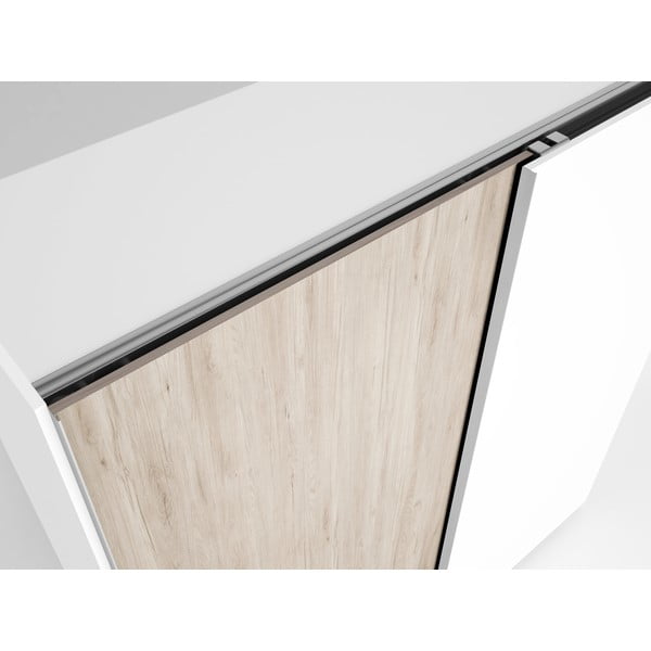 Balts ozolkoka imitācijas skapis ar bīdāmām durvīm 182x200 cm Sahara – Marckeric-image-3