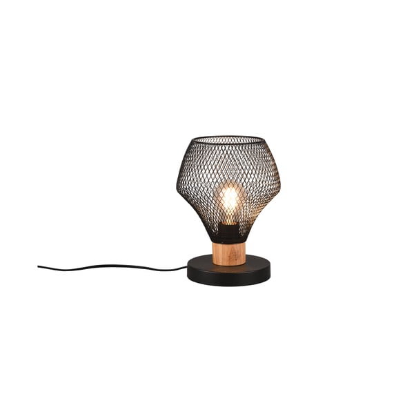 Melna galda lampa ar metāla abažūru (augstums 25 cm) Valeria – Reality-image-2