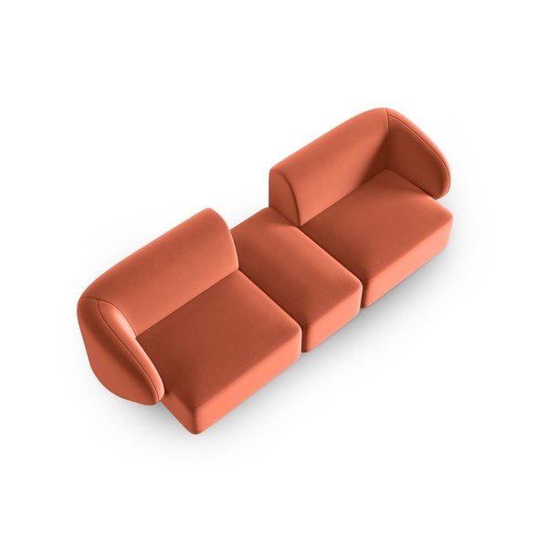Rozā samta dīvāns 246 cm Paolo – Milo Casa-image-1