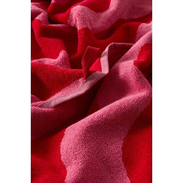 Sarkans/rozā kokvilnas dvielis 90x150 cm Waves – Jotex-image-4