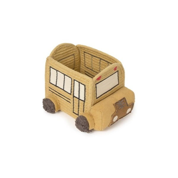 Okera dzeltens tekstila bērnu rotaļlietu grozs 22x19x15 cm School Bus – Lorena Canals