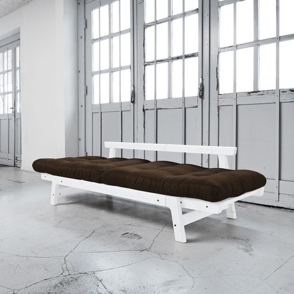 Dīvāns gulta Karup Step White/Choco Brown-image-3