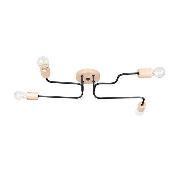 Melna/dabīga toņa griestu lampa 58x75 cm Dazzle – Sollux