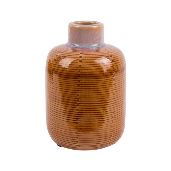Oranža keramikas vāze PT LIVING Pudele, augstums 14 cm