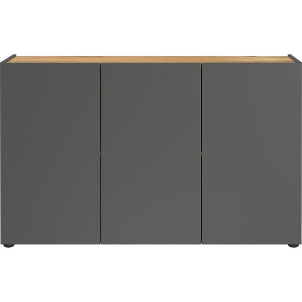Antracīta pelēks skapītis ar ozolkoka imitāciju 120x76x34 cm Adrano – Germania
