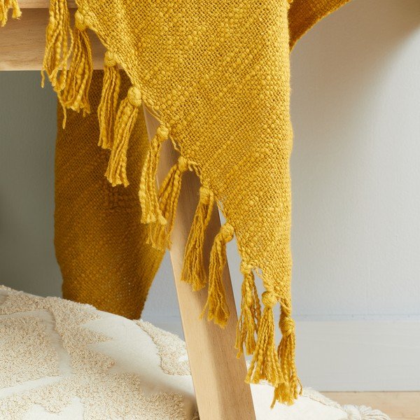 Dzeltens/oranžs kokvilnas pleds 137x170 cm Kabeli – Pineapple Elephant-image-2