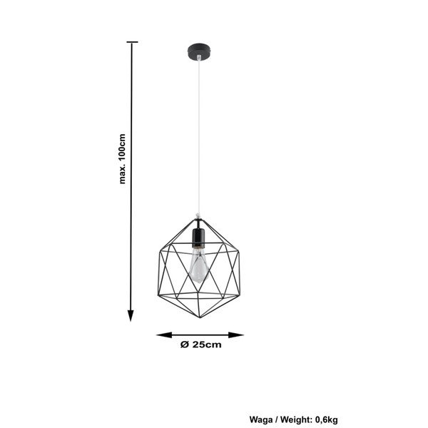 Melns piekaramais gaismeklis Sollux Donato-image-4