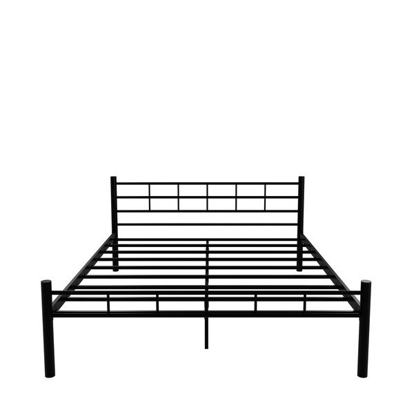 Melna metāla divvietīga gulta ar redelēm 160x200 cm K70 – Kalune Design-image-2