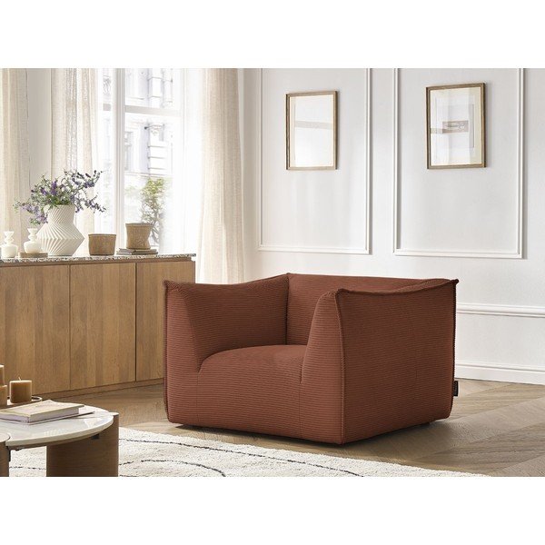 Oranžs velveta atpūtas krēsls Giorgia – Bobochic Paris-image-1