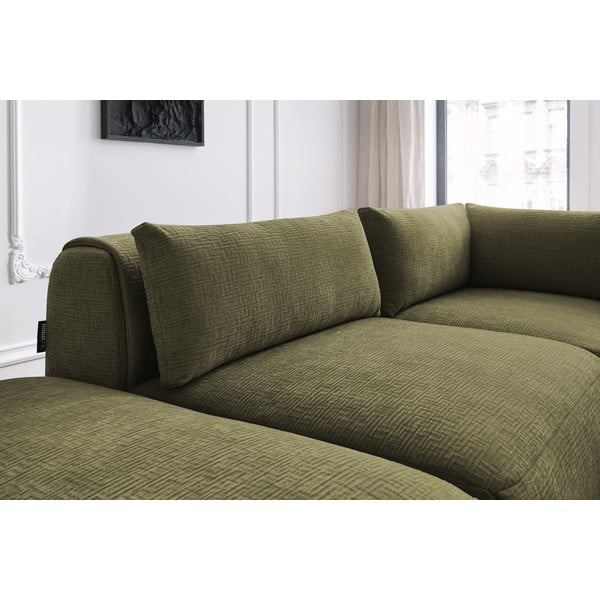 Zaļš stūra dīvāns (maināms stūris) Jeanne – Bobochic Paris-image-1