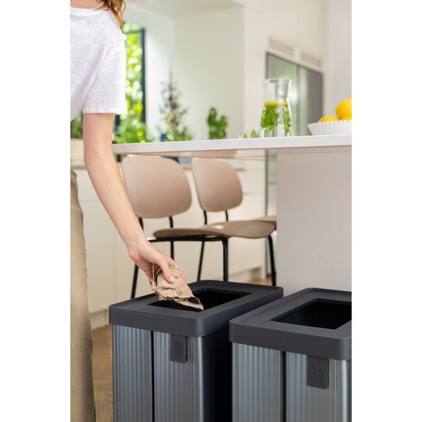 Pelēka atkritumu šķirošanas atkritumu tvertne no pārstrādātas plastmasas 54 l Verto Recycle – Curver-image-4