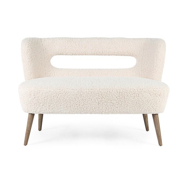 Krēmkrāsas dīvāns no mākslīgās kažokādas 115 cm Cortina – Bizzotto