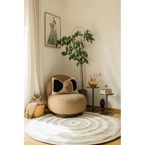 Krēmkrāsas paklājs Mint Rugs Handira Circle, ⌀ 160 cm-image-1