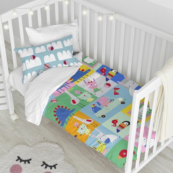 Bērnu kokvilnas gultasveļa Moshi Moshi Patchwork, 100 x 120 cm-image-4