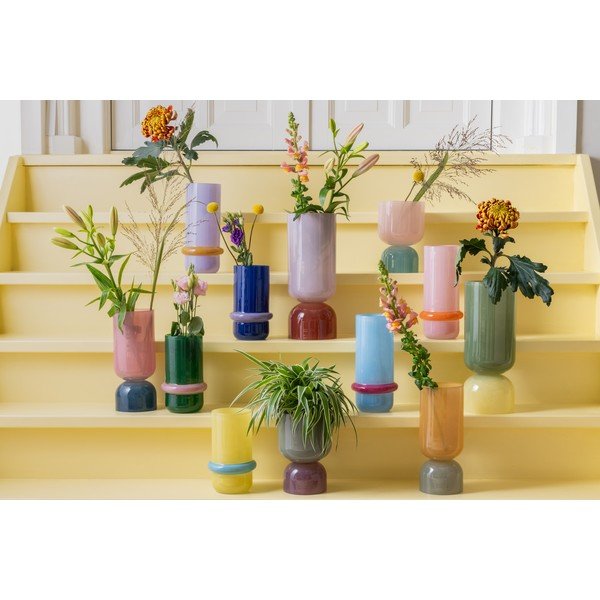 Gaiši zila stikla vāze (augstums 28 cm) Animado Anillo – PT LIVING-image-2