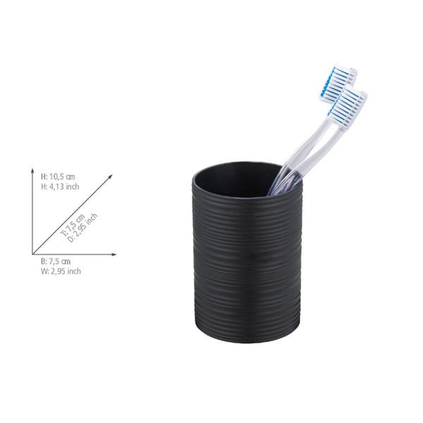 Melns plastmasas trauks zobu birstei Lyon – Allstar-image-3