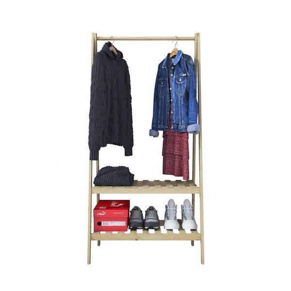 Dabīga toņa drēbju pakaramais ar ozolkoka imitāciju Susanne – Kalune Design-image-3