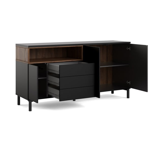 Melna kumode 176x90x49 cm Roomers – Tvilum-image-4