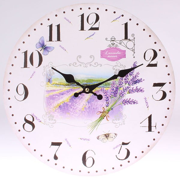 Koka pulkstenis Lavender Manor, 34 cm