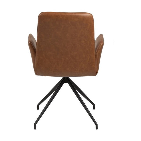 Konjakbrūns polsterēts ēdamistabas krēsls ar roku balstiem Naya – Actona-image-3